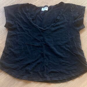 LNA Black V-Neck Short Sleeve Tee